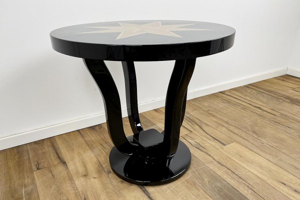 Art Deco Ash Veneer Side Table-VMP-1176957