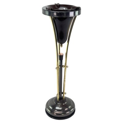 Art Deco Ashtray Stand in Brass and Bakelite attributed to Demeyere, Belgium, 1930s