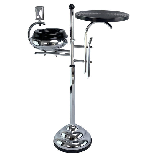 Art Deco Ashtray Stand in Chrome and Bakelite attributed to Demeyere, Belgium, 1930s