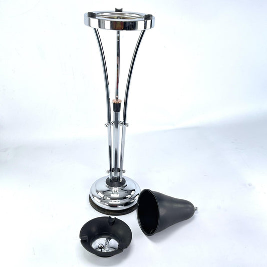 Art Deco Ashtray Stand in Chrome and Bakelite attributed to Demeyere, Belgium, 1930s