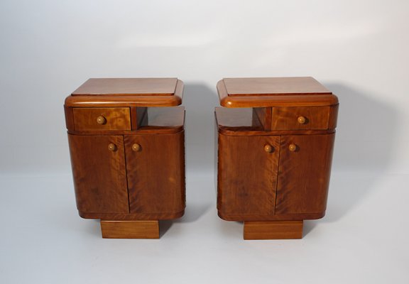 Art Deco Austrian Nightstands Maple, Austria, 1930s, Set of 2-NB-2024788