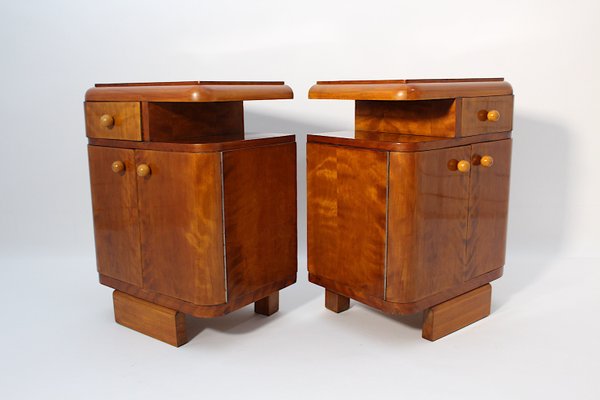 Art Deco Austrian Nightstands Maple, Austria, 1930s, Set of 2-NB-2024788