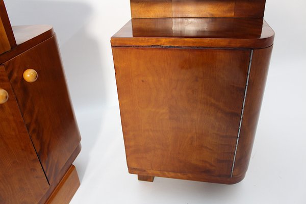 Art Deco Austrian Nightstands Maple, Austria, 1930s, Set of 2-NB-2024788