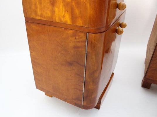 Art Deco Austrian Nightstands Maple, Austria, 1930s, Set of 2-NB-2024788