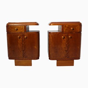 Art Deco Austrian Nightstands Maple, Austria, 1930s, Set of 2-NB-2024788