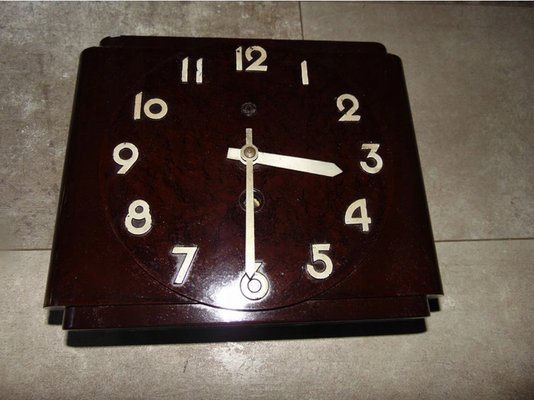 Art Deco Bakelite Hanging Clock Metron-CAQ-1065079