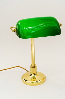 Art Deco Banker Lamp with Green Glass Shade, Vienna, 1920s-SPD-1797977