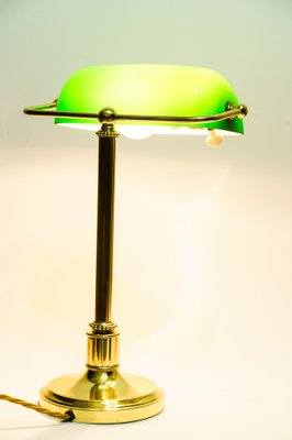 Art Deco Banker Lamp with Green Glass Shade, Vienna, 1920s-SPD-1797977