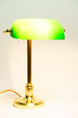 Art Deco Banker Lamp with Green Glass Shade, Vienna, 1920s-SPD-1797977