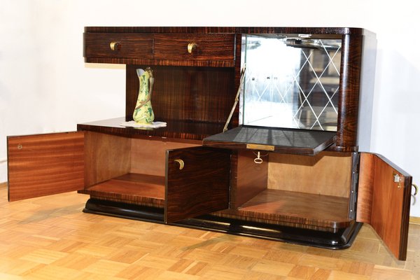 Art Deco Bar Cabinet in Macassar Veneer-KGI-989248