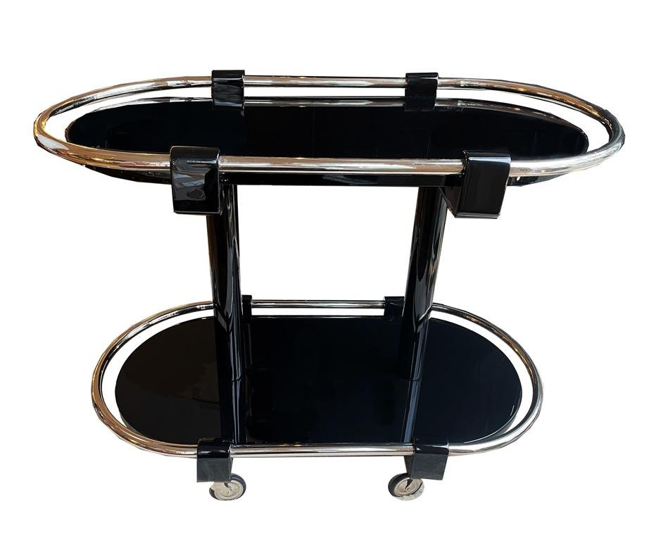 Art Deco Bar Cart in Black