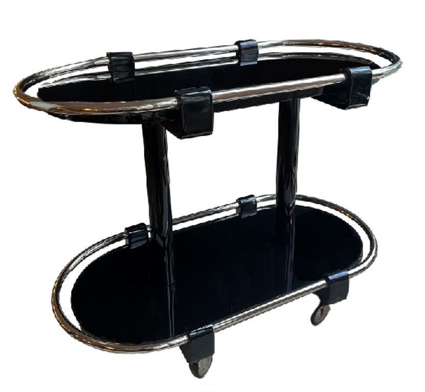 Art Deco Bar Cart in Black