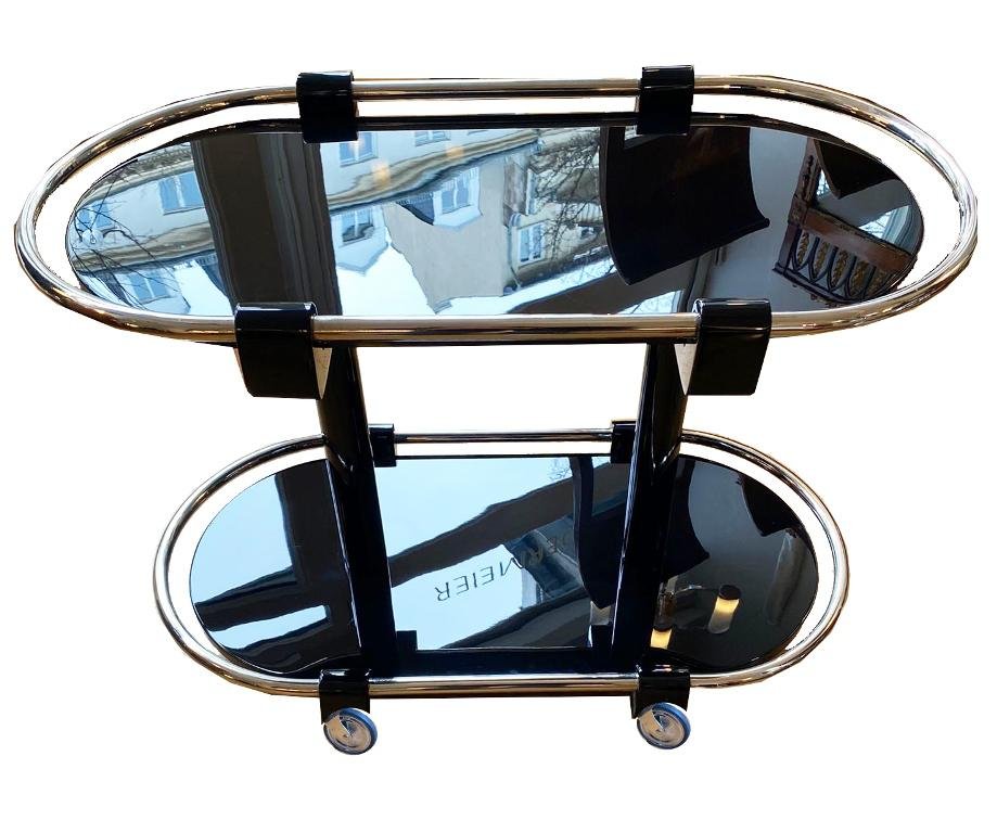 Art Deco Bar Cart in Black