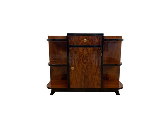 Art Deco Bar in Caucasian Walnut and Black Piano Lacquer, Germany, 1930s-VMP-1061498