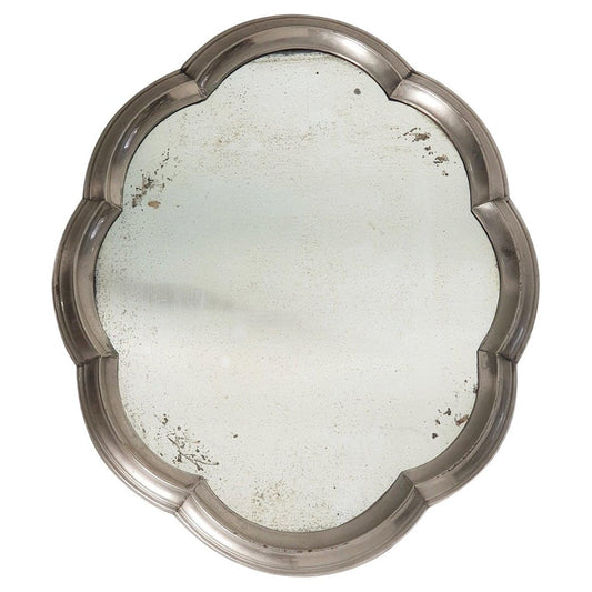 Art Deco Baroque Style Pewter Table Mirror