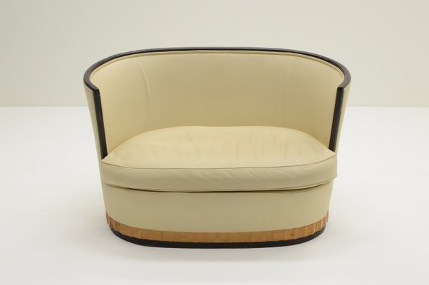 Art Deco Barrel Chairs and Sofa, France, 1930s, Set of 3-MLD-2017445