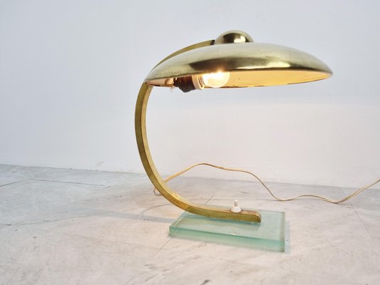 Art Deco Bauhaus Brass Desk Lamp, 1930s-IRH-1300653