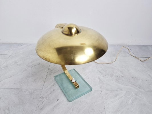 Art Deco Bauhaus Brass Desk Lamp, 1930s-IRH-1300653