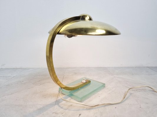 Art Deco Bauhaus Brass Desk Lamp, 1930s-IRH-1300653