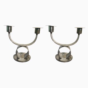 Art Deco Bauhaus Candlesticks, Set of 2-XHV-1093424