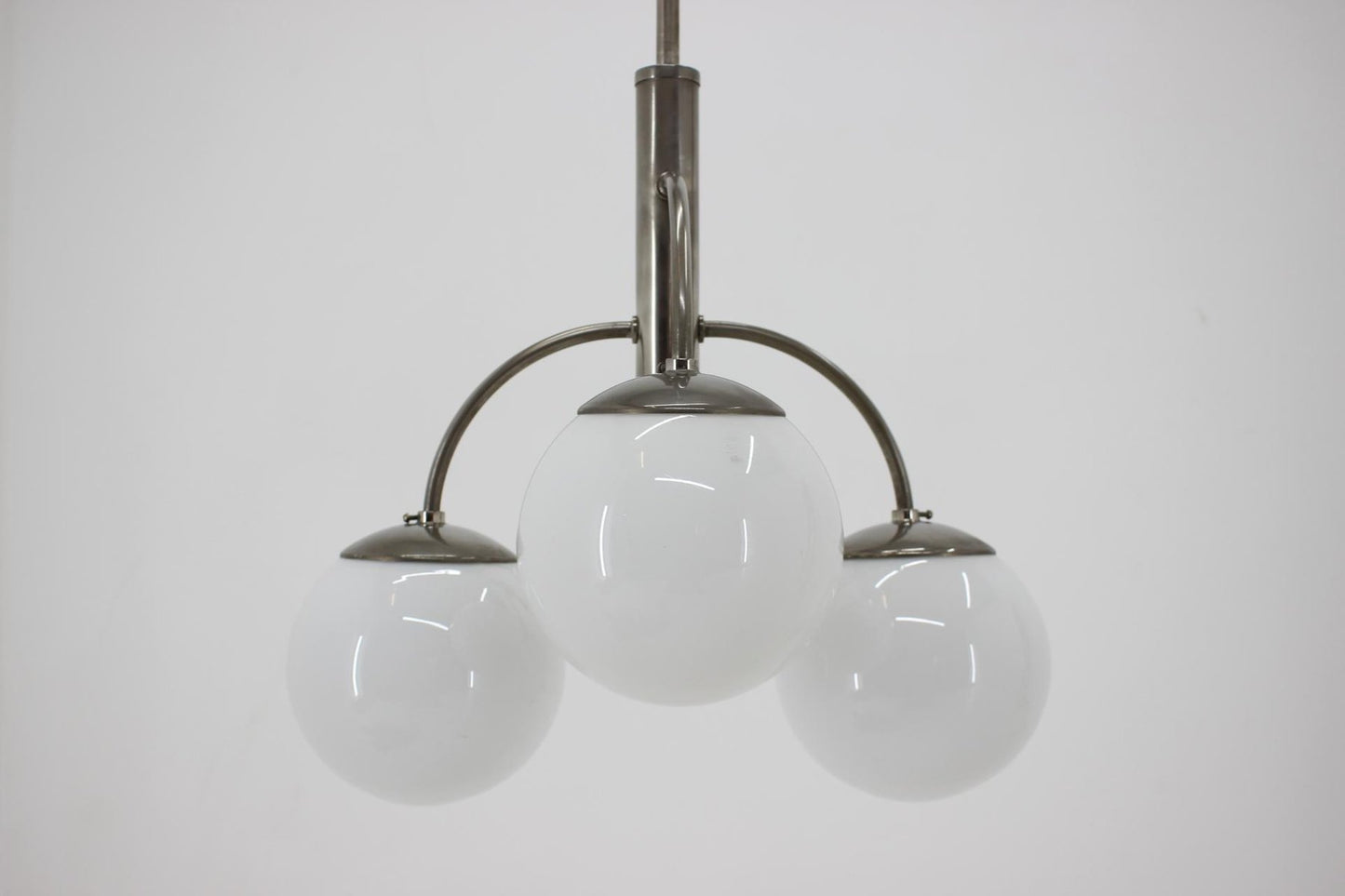 Art Deco Bauhaus Chrome Pendant Lamp, 1930s-TZ-673372