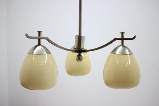 Art Deco Bauhaus Chrome Pendant Lamp, 1930s