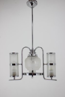 Art Deco Bauhaus Pendant in Chrome and Glass, 1930s-TZ-1259859