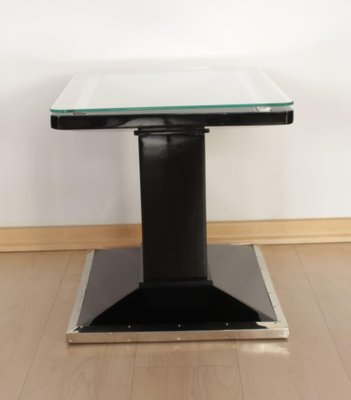 Art Deco Bauhaus Side Table in Black Lacquer & Chrome, Austria, 1920s-NNB-1261743