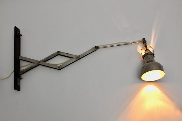 Art Deco Bauhaus Style Nickel Scissor Sconce, 1930s-NB-877439