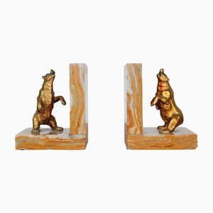 Art Deco Bear Bookends, 1930s, Set of 2-YSY-1294857