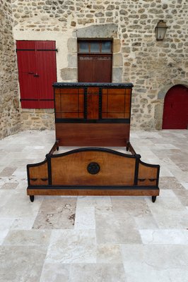 Art Deco Bed in Carved Wood, 1920-XNH-1804668