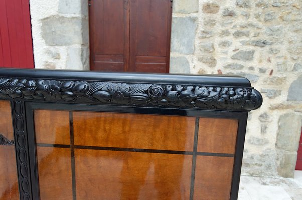 Art Deco Bed in Carved Wood, 1920-XNH-1804668