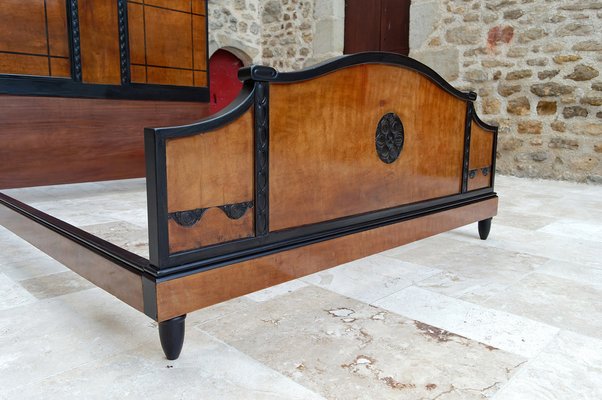 Art Deco Bed in Carved Wood, 1920-XNH-1804668