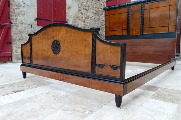 Art Deco Bed in Carved Wood, 1920-XNH-1804668