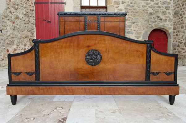 Art Deco Bed in Carved Wood, 1920-XNH-1804668