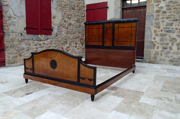 Art Deco Bed in Carved Wood, 1920-XNH-1804668