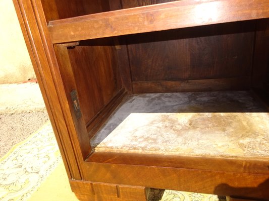 Art Deco Bedside Table in Walnut and Marble, 1930s-ABK-2040158