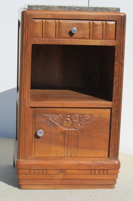 Art Deco Bedside Table or Jam Cupboard in Blond Walnut-RDN-944764