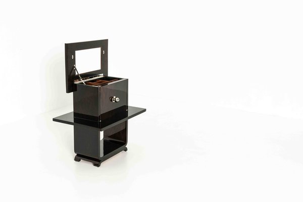 Art Deco Bedside Table with Jewelry Box, 1930s-UQV-1378732