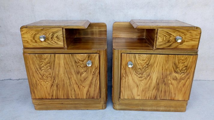 Art Deco Bedside Tables by Jindrich Halabala for Up Závody, 1940s, Set of 2-VIC-1720034