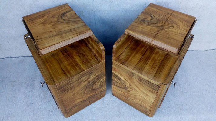 Art Deco Bedside Tables by Jindrich Halabala for Up Závody, 1940s, Set of 2-VIC-1720034