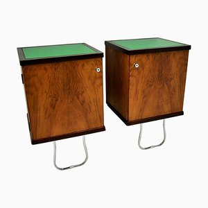 Art Deco Bedside Tables, Czechoslovakia, 1930s, Set of 2-TZ-1728473