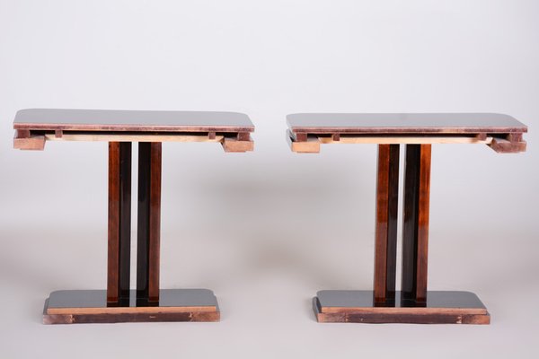 Art Deco Bedside Tables in High Gloss, France, 1920s, Set of 2-WHY-1780357