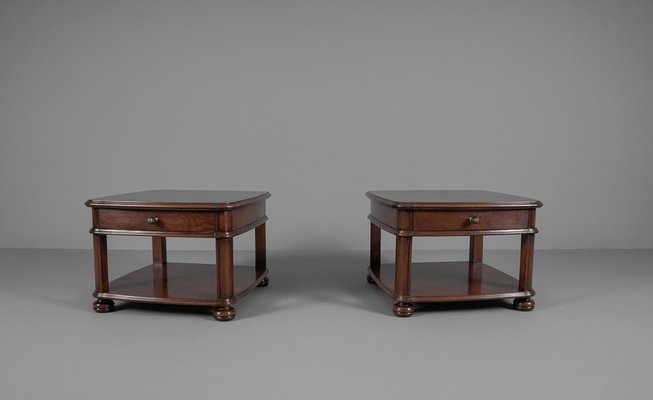 Art Deco Bedside Tables in Mahogany, 1940s, Set of 2-KQB-1448684