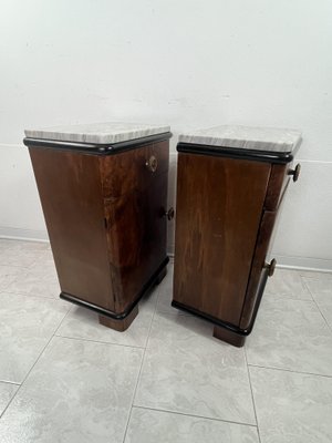 Art Deco Bedside Tables with Marble Tops, 1930s, Set of 2-YST-2020607