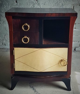 Art Deco Bedside Tables with Parchment Details, France, 1930s, Set of 2-POM-1421333