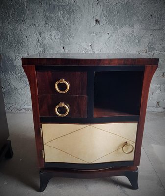 Art Deco Bedside Tables with Parchment Details, France, 1930s, Set of 2-POM-1421333