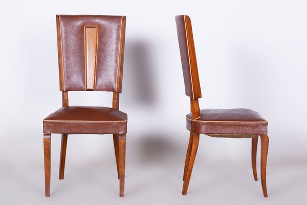 Art Deco Beech Chairs attributed to Jules Leleu, France, 1920s, Set of 2-WHY-1790747