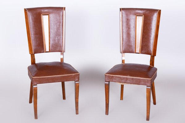 Art Deco Beech Chairs attributed to Jules Leleu, France, 1920s, Set of 2-WHY-1790747