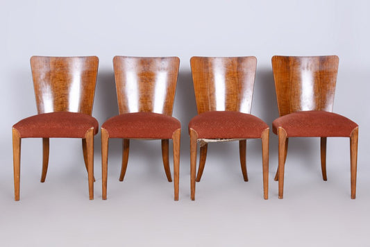 Art Deco Beech Dining Chairs attributed to Jindřich Halabala for Up Závody, Czechia, 1940s, Set of 4